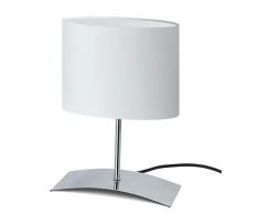 Trango 2er Pack Design Tischleuchte Nachttischlampe Schreibtischleuchte Lampe 2TG2018-04WWhite House mit Stoffschirm in weiß