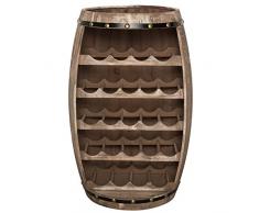 Massives Weinregal Bodega 80cm Natur Weinfass aus Holz Tisch Shabby Chic Fass Stehtisch Bartisch
