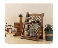 HAOHAODONG Blumenständer Faltbares Blumenregal aus massivem Holz, 2-stöckige Pflanzregale für Außenbalkone,1