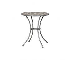 Siena Garden Tisch Felina, Ø60x71cm, Gestell: Stahl, pulverbeschichtet in silber-schwarz, Fläche: Mosaik,Tischplatte: Keramik