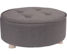 Koopmann Bequemer Sitzhocker Ø 50x22 cm Rundhocker Polsterhocker Pouf Sitzmöbel Taupe