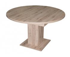 Esszimmertisch rund 120 cm Eiche sägerau ausziehbar