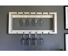 Dekorie Gläser Regal passend zum Wein Regal aus Holz (Weiß (24 Gläser))