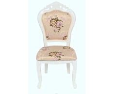 Barock Stuhl Louis Chic ohne Arm weiss Blumenmuster