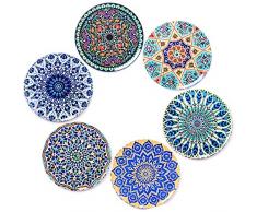 BOHORIA Premium Design Untersetzer 6er Set Dekorative Untersetzer fur Glas, Tassen, Vasen, Kerzen auf ihrem Holz-, Glas- oder Stein- Esstisch Boho Edition,Boho