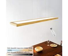 ZMH LED Hängeleuchte esstisch Pendelleuchte Holz rustikal dimmbar 38W mit den Fernbedienung pendellampe höhenverstellbar Hängelampe esszimmer, Arbeitszimmer, Wohnzimmer, Küche [Energieklasse A++]