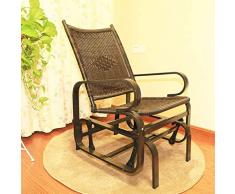 WYJW Gartensessel, Liegestuhl, Esszimmerstuhl, Fauxstuhl, multifunktional, verstellbar, Sonnenliege (Farbe: Textoline + Gestell aus Eisen) Rattan+iron Frame