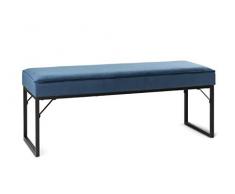 LIFA LIVING Sitzbank mit Samtbezug und Polsterung, Polsterbank für den Innenbereich, Schlafzimmer, Wohnzimmer, Flur, aus Samt, Holz & Metall, für 2 Personen