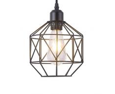 L.TSA verstellbare Pendelleuchte aus schwarzem Eisen, Kronleuchter mit Retro-Vintage-Leuchte, Kerzenständer im Käfigdesign, Kücheninsel, Tischbar, Kaffeeloft, Balkon, Industrieleiter, Beleuc