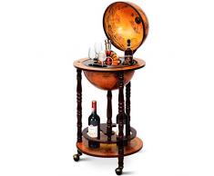 COSTWAY Globusbar Minibar Weltkugel Weinregal Flaschenregal Globus Bar Hausbar Cocktailbar Dekobar Tischbar mit Rollen