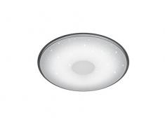 Trio Leuchten LED Deckenleuchte Shogun 628513001, Acryl weiß mit Star Light Effekt, Rand klar, 30 Watt, Fernbedienung Helligkeit und Lichtfarbe einstellbar, Nachtlicht Funktion