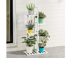 Blumenregal Regal Pflanzenständer aus Bambus, 5-7 Ebenen, Pflanzregale Blumentopf-Organizer-Gestell Klappbares Verkaufsregal Pflanzenregal Halter-E 45 x 22 x 106 cm (18 x 9 x 42 Zoll), Größe: 45 x 22