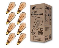 8x greenandco® Vintage Design LED Lampe im Retro Stil zur Stimmungsbeleuchtung E27 ST64 Edison Glühbirne, 4W 200lm 1800K extra warmweiß 320° 230V flimmerfrei, nicht dimmbar 2 Jahre Garantie