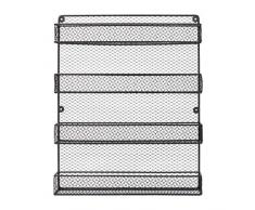 homelikesport Gewürzregal Gewürz-Ständer Kräuterregal Metall Kücheregal für die Küche, für die Schranktür mit 4 Etagen, schwarz