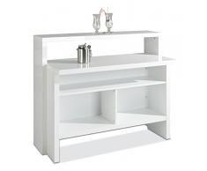 Hausbar Bar Minibar | Dekor | Weiß Hochglanz | B 130 cm x H 110 cm x T 50 cm