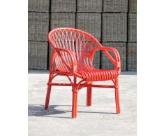 Armlehnstuhl, Rattan, Rattan Lackiert, rot, Sitzhöhe 45/39 cm, Sitzbreite 44/31 cm, Sitztiefe 41 cm