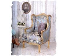 Königlicher Ohrensessel, Armsessel, Barocksessel, Polstersessel, Sessel, Armlehnensessel - Louis-Seize - mit königlichem Ambiente im Rokoko-Stil mit schönem Muster - Palazzo Exclusive