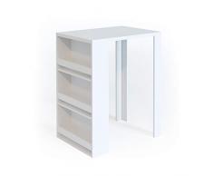 Vicco Bartisch Bar Weiß Anthrazit Tresen Bartresen Stehtisch Tisch Tresentisch Bistrotisch Küche mit 3 extra Fächern (Weiß)