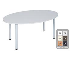 Dila GmbH Besprechungstisch Schreibtisch Konferenztisch Oval Tisch Büromöbel Schreibtische (Weiß, 160 x 100)