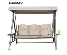 Dsqcai Sky Garden Outdoor Schaukelstuhl Gartenstuhl Schmiedeeisen hängend blau DREI-Personen-Hängesessel Möbel Innenhof Schaukelstuhl,2