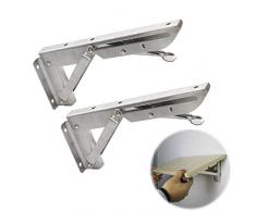 2 Stk. Klappbare Regalhalterungen - Hochleistungsklappbare Regalhalterung Aus Metall FüR TischbäNke, Regalscharnier Zur Wandmontage Platzsparende Diy-Halterung, Maximale Belastung: 100 Kg