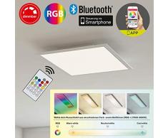 Briloner Leuchten LED Deckenleuchte-Panel, Einbauleuchte, 18W, dimmbar, Farbtemperatursteuerung, App-Steuerung, Bluetooth, quadratisch, weiß, 29.5 cm