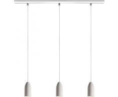 Buchenbusch urban design 3er Hängeleuchte light edition – TextilkabelWeiß (26 Farben) – Hängeleuchte, Hängelampe aus Beton mit LED Strahlern, Esstischlampen dimmbar, dreiflammig, Pendelleuchte