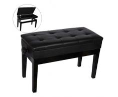 N / A Keyboard Bank Klavier Hocker Pianobank Mit Aufbewahrungsbox, Hoehenverstellbar, Leichte Montage, Schwarz, 73 X 35 X 46-56cm