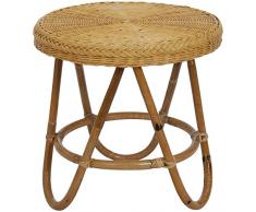 Runder Rattan-Tisch / Beistelltisch Retro in der Farbe Honig - Versandkostenfrei in DE