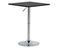 WOLTU BT03sz Bartisch Bistrotisch, Partytisch, Design Tisch mit Trompetenfuß, drehbare Tischplatte aus Robustem MDF, höhenverstellbar, Dekor, Schwarz