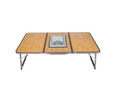 LHONG Aluminium-Klapptisch Mehrzweck-Picknick-Camping-Tisch Grill-Tisch Im Freien Tragbarer Und Verstellbarer Rechteck-Tisch für Picknick-Grill Im Innen- Und Außenbereich 135,5 * 75 * (38/65) cm
