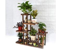 BALLSHOP Blumenständer Pflanzenständer Blumenregal Pflanzenregal Holz 95x25x95cm Mehrstöckig für Innen Balkon Outdoor Indoor Garten Wohzimmer Deko