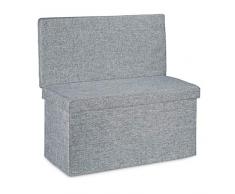 Relaxdays Faltbarer Sitzhocker mit Lehne L HBT 73 x 76 x 38 cm Sitzbank und stabiler Sitzcube als FuÃablage Sitzwürfel aus Leinen als Aufbewahrungsbox Truhenbank mit Stauraum mit Deckel, grau