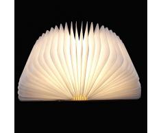 Multi-Funktion Faltbare LED-Licht Buchlampe warmweiß & LED Folding Buch Lampe Tischlampe Wandleuchte mit Eingebaute 2500mAh Lithium-Batterien Buch Design tragbar Schreibtisch Lampe