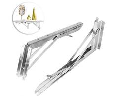 lqgpsx Klappbare Regalhalterungen - Hochleistungsklappbare Regalhalterung aus Metall für Tischbänke, Regalscharnier zur Wandmontage Platzsparende DIY-Halterung, Maximale Belastung: 70 kg