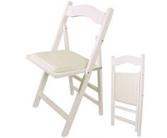 SoBuy FST06-W Klappstuhl Stuhl Holzstuhl Küchenstuhl weiß