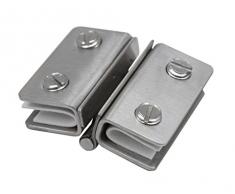 2x Edelstahl Glastür Vitrine Scharnier Türbeschlag Türband Glasvitrine Glas