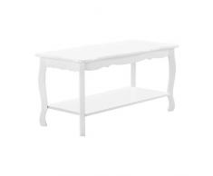 [en.casa] Couchtisch Weiß Lackiert im Shabby Chic Stil 88x40x42cm Beistelltisch Wohnzimmertisch Sofatisch Tisch