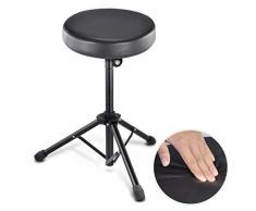 JJOnlineStore - Klapphocker, verstellbarer Feight-Hocker, X-Frame-Bank, Tastaturhocker, Orgel, Klavier, Hocker für Musikinstrument, Farbe schwarz (Kreis)