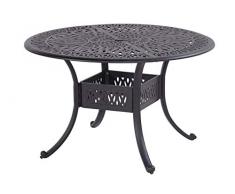 Hartman Amalfi Tisch, Bronze aus Alu-Guss, antik, Ø120cm, Terrassentisch Garten-Tisch, Alutisch Balkon Terrasse jugendstil