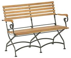 Dehner Klappbank Tegernsee 2-Sitzer, ca. 124 x 88 x 57 cm, FSC Akazienholz/Edelstahl, natur