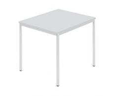 Rechtecktisch, Vierkantrohr, 800 x 800 mm grau / grau - Aufenthaltsraum Aufenthaltsräume Besprechungstisch Besprechungstische Besuchertisch Besuchertische Kantinenmöbel Kantinentisch Kantinentische Konferenztisch Konferenztische Mehrzwecktisch