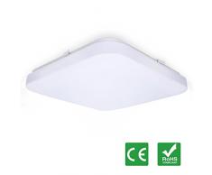 LED Deckenlampe, Tonffi 24W LED Deckenleuchte Wohnzimmerlampe Esszimmerleuchte Badleuchte Feuchtraumleuchte Kellerleuchte Rechteck