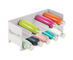 mDesign 2er-Set Flaschenregal stapelbar – praktisches Weinregal Kunststoff für bis zu 5 Flaschen – handliches Regal für Weinflaschen oder andere Getränke – hellgrau