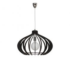 Pendelleuchte Holz / schwarz / Durchmesser 54 cm / E27 max 100W / für LED geeignet / Hängelampe Design / Leuchte Natur / Holzleuchte / Wohnzimmer Lampe / Esszimmer Leuchte