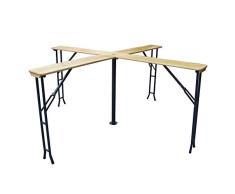 Jalano Bierzeltgarnitur klappbar Quattro, kreuzförmiger Stehtisch - Biertisch, Garten Festzeltgarnitur L241 x B241 x H105 cm