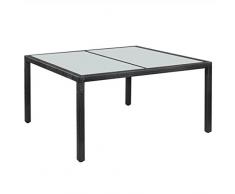 vidaXL Gartentisch Esstisch Gartenmöbel Terrassentisch Tisch Balkontisch Rattantisch Rattanmöbel Outdoor Schwarz 150x90x75cm Poly Rattan