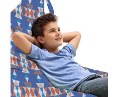 ABAKUHAUS aztekisch Unicorn Toy Bag Lounger Stuhl, Retro India Triangular Kunst, Hochleistungskuscheltieraufbewahrung mit Griff, Azure Blau Multicolor