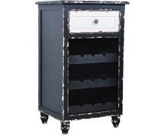 BHP B421367 Vintage Wein Regal MDF Holz Schrank Schub Lade Wohnraum Falschen Ablage