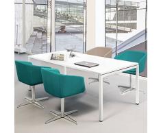 Weber Büroleben GmbH Profi Besprechungstisch 160x80cm NOVA U 4-6 Pers. Konferenztisch Meetingtisch, Gestellfarbe:Weiß